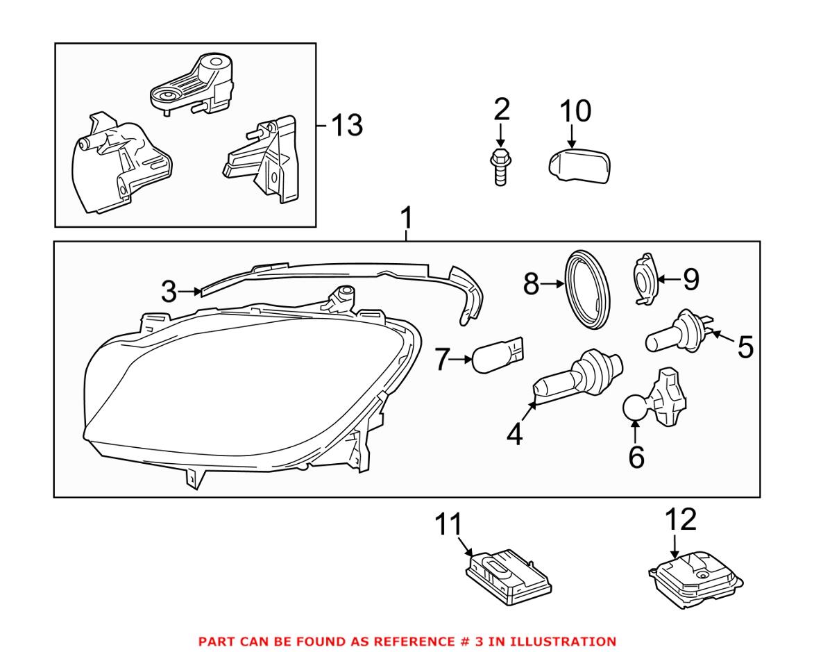 Mercedes Headlight Seal - Driver Left 1668260191